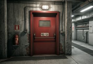 L'immagine raffigura una porta tagliafuoco